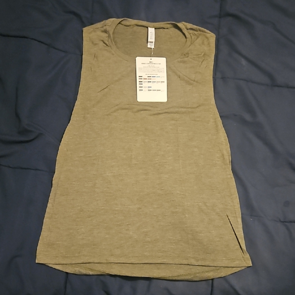 Bella Canvas Women's Tank Top in Olive/Grey